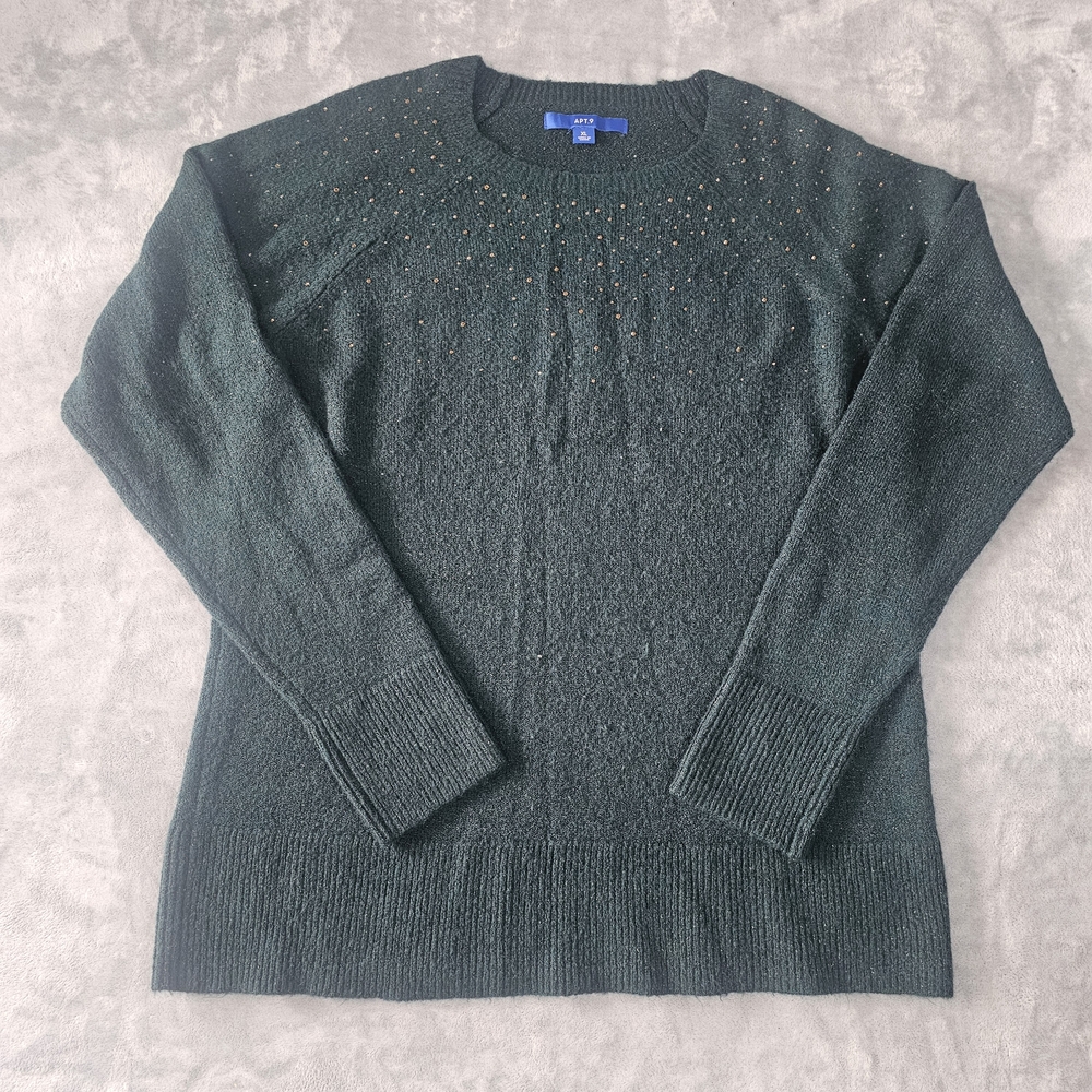 Apt. 9 Dark Green Crew Neck Sweater Sz XL
